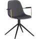 Cassius Slate Tint / Nightfall Black Swivel Dining Armchair, Swivel